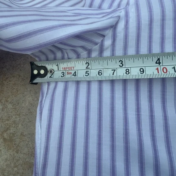 Isaia Lavender Striped Dress Shirt - Picture 8 of 13